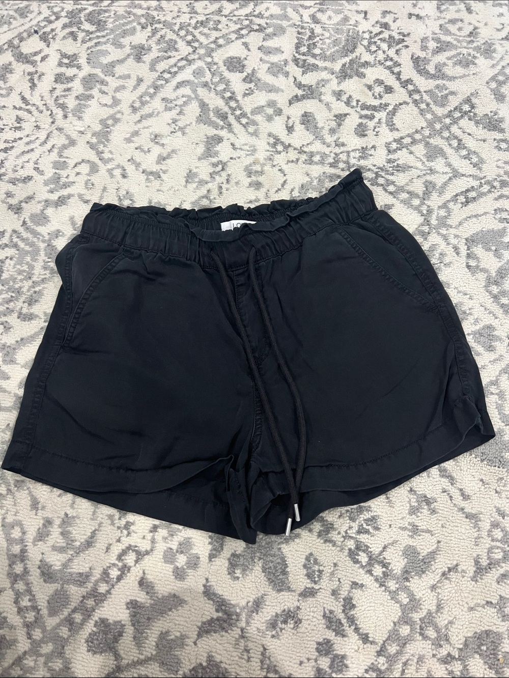 LOFT Black Elastic Waist Athletic Shorts